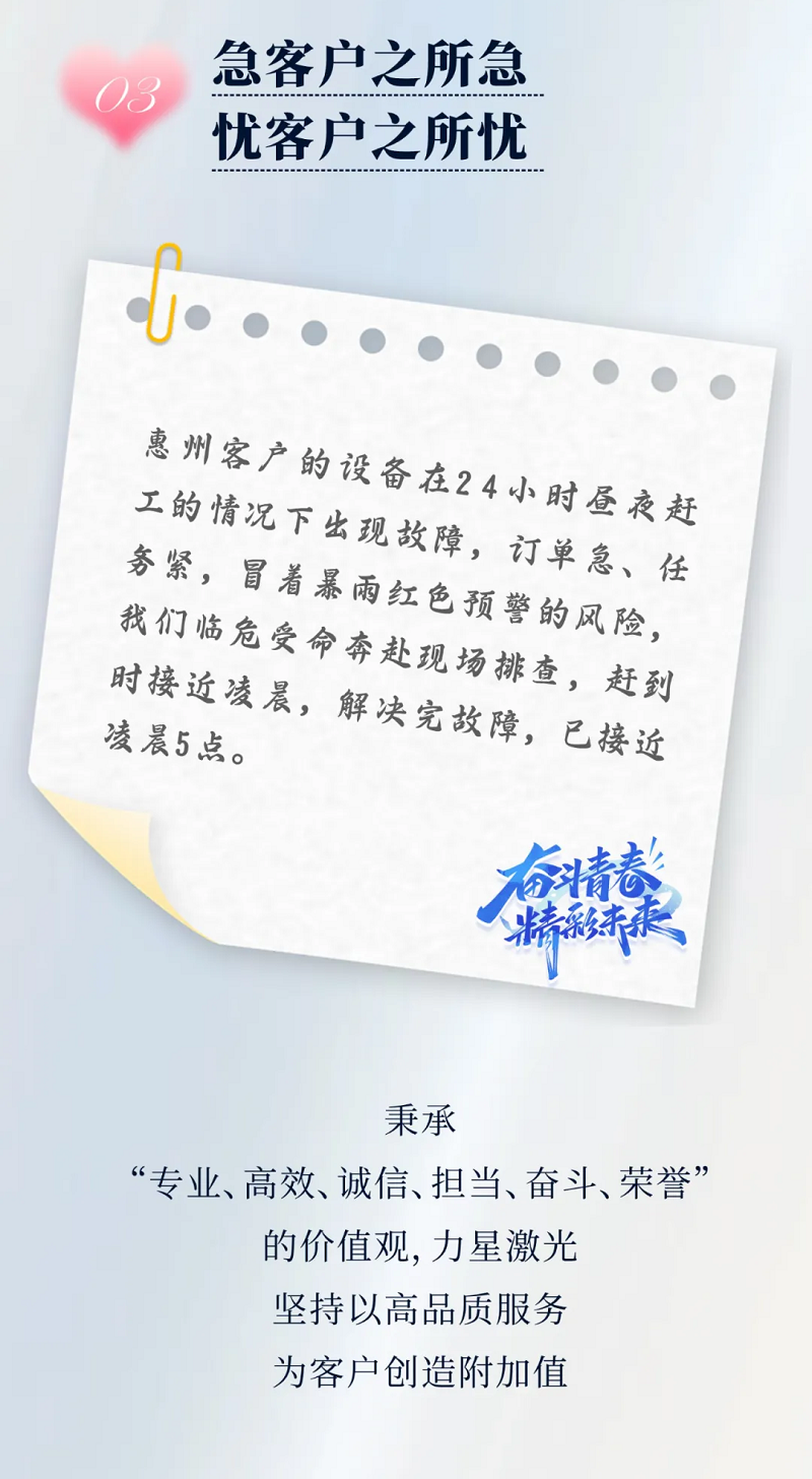 力星激光服务怎么样？力星用五星和记娱乐app官网登录的售后服务贴心为您解忧！